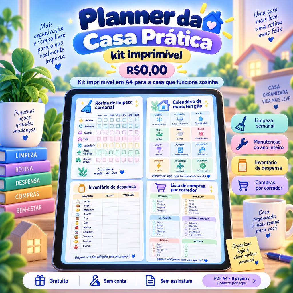 Planner da Casa Prática — kit imprimível